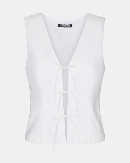 ALIZA White Women's Bow Tie-Front Top | Steve Madden