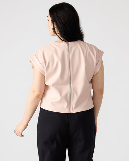 CAT Rose Women's Short-Sleeved Faux Leather Top | Steve Madden