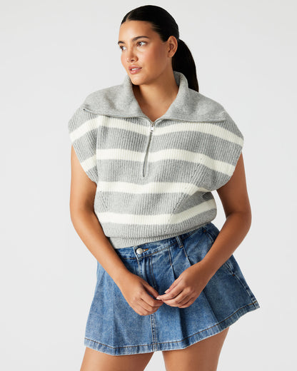 EASTON Sweater Grey | Sleeveless Hooded Sweater | Steve Madden
