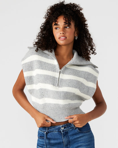 EASTON Sweater Grey | Sleeveless Hooded Sweater | Steve Madden