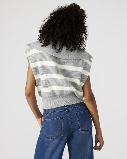 EASTON Sweater Grey | Sleeveless Hooded Sweater | Steve Madden