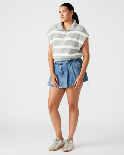 EASTON Sweater Grey | Sleeveless Hooded Sweater | Steve Madden