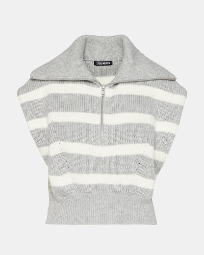 EASTON Sweater Grey | Sleeveless Hooded Sweater | Steve Madden