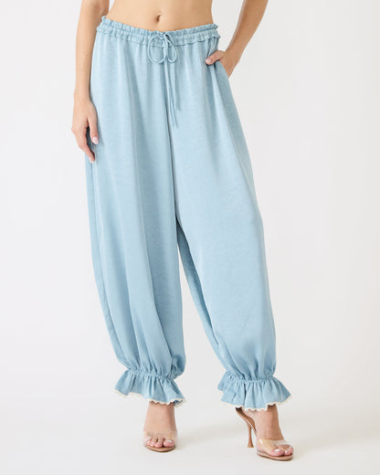 ROAN Dusty Blue Tie-Front Parachute Women's Pants | Steve Madden