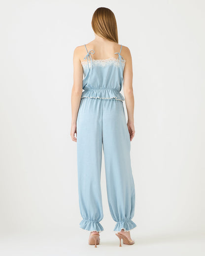 ROAN Dusty Blue Tie-Front Parachute Women's Pants | Steve Madden