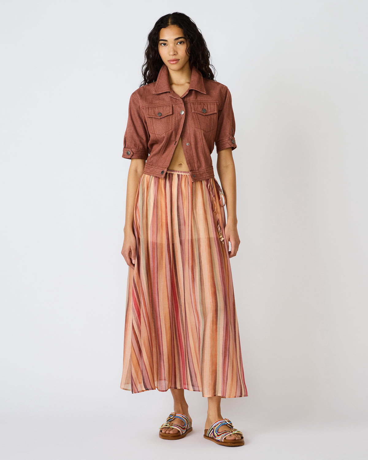 SHILLOH Stripe Detail Flowy Women's Maxi Skirt | Steve Madden