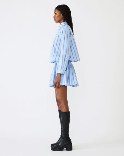 TYRIA Estate Blue Mini Tie-Front Women's Skirt | Steve Madden