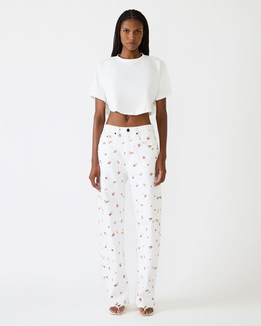 SYDNEE Floral Jean Wide-Leg Denim Multi-Colored Floral Print Women's Bottom | Steve Madden