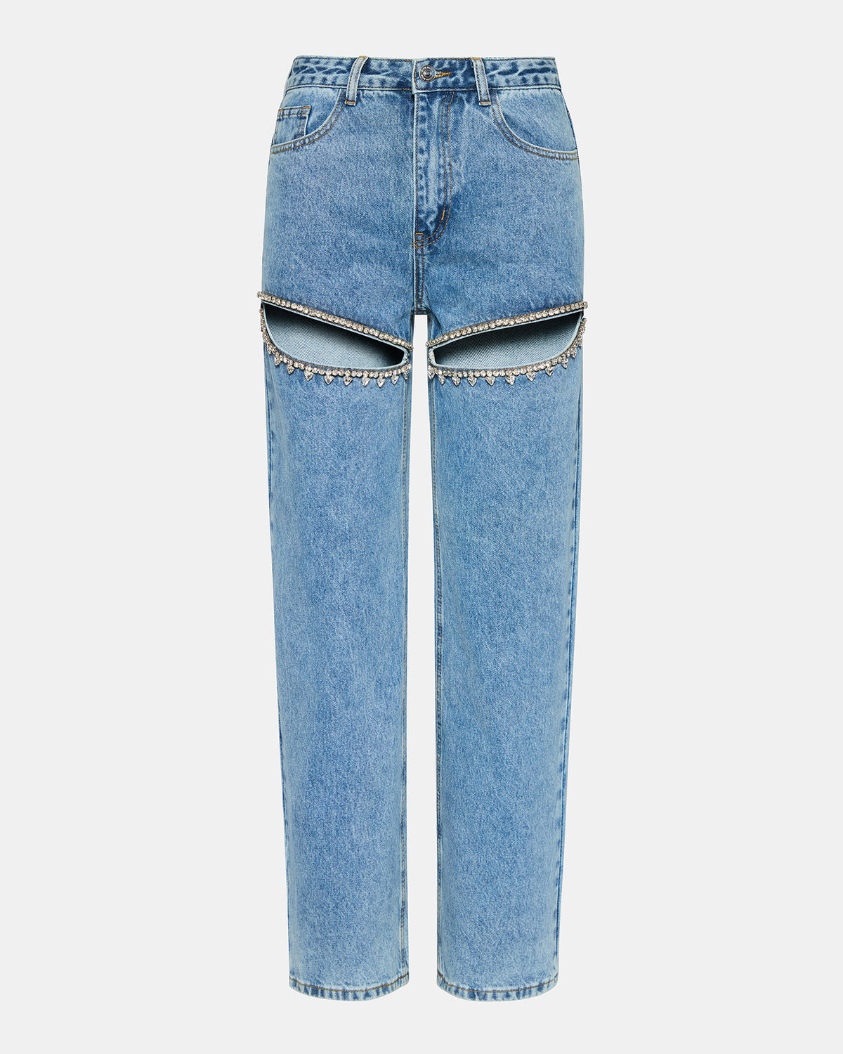TAYLOR Jean Rhinestone Women's Cutout Jeans | Steve Madden