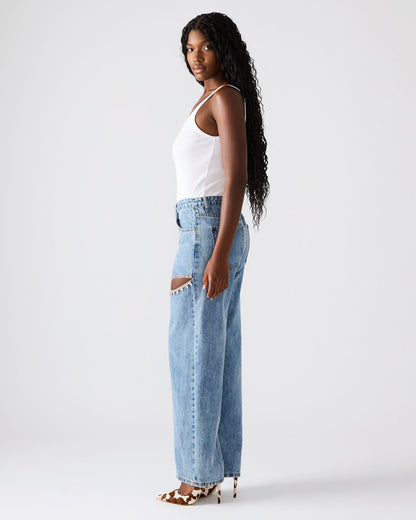 TAYLOR Jean Rhinestone Women's Cutout Jeans | Steve Madden