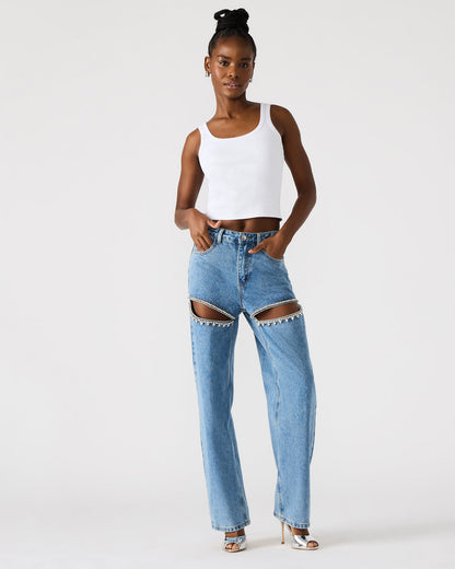TAYLOR Jean Rhinestone Women's Cutout Jeans | Steve Madden