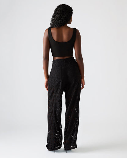 TRE Lace Black Mesh Barrel Low-Rise Women's Pant | Steve Madden
