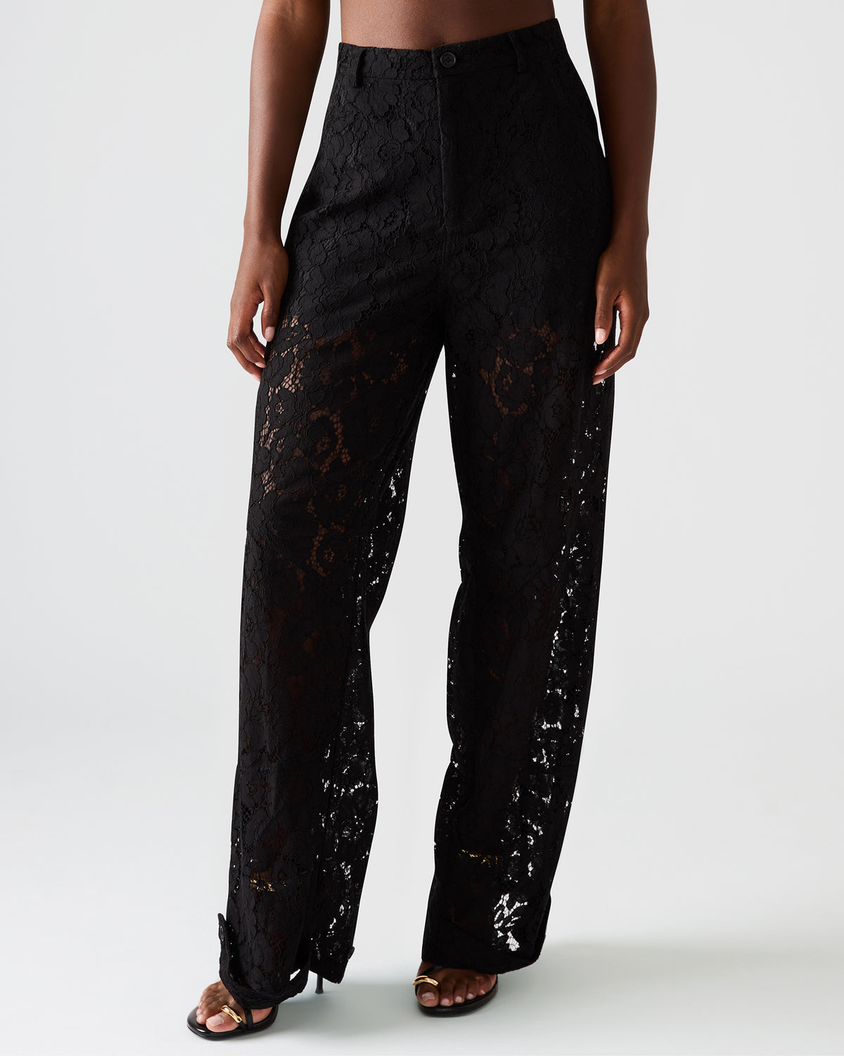 TRE Lace Black Mesh Barrel Low-Rise Women's Pant | Steve Madden