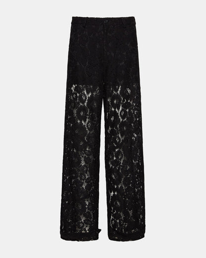 TRE Lace Black Mesh Barrel Low-Rise Women's Pant | Steve Madden
