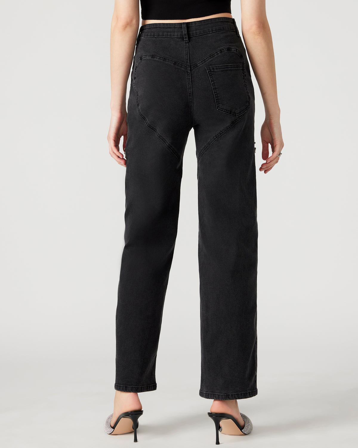 TAYLOR Jean Black Women's Cutout Jeans | Steve Madden