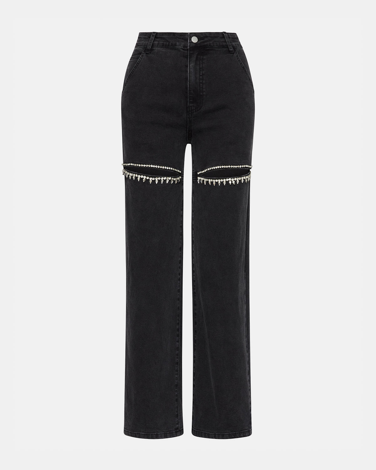 TAYLOR Jean Black Women's Cutout Jeans | Steve Madden