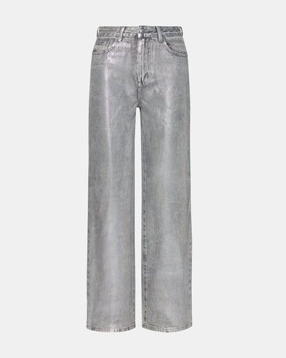 ZO Silver Straight-Leg Metallic Women's Jeans | Steve Madden