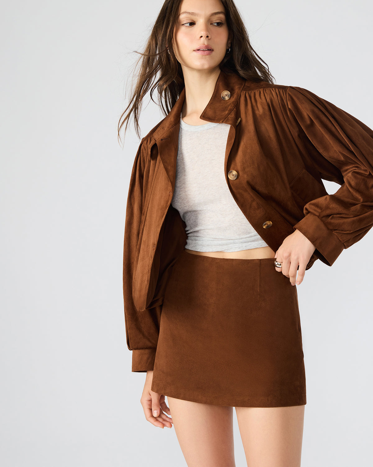 CINDI Skort Chicory Coffee Women's Mini Skort | Steve Madden
