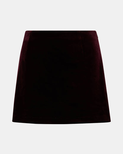 CINDI Velvet Wine Women's Mini Skort | Steve Madden