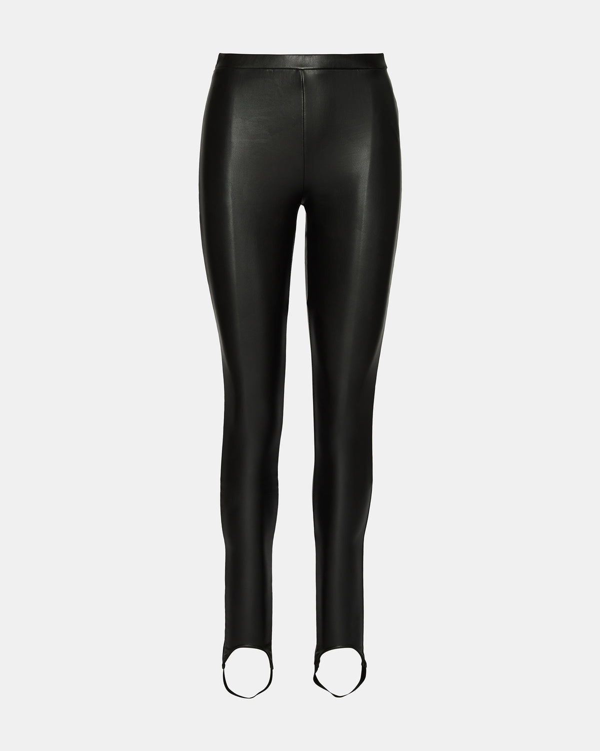 VEGAN LEATHER STIRRUP Black Faux Leather Women's Leggigns | Steve Madden