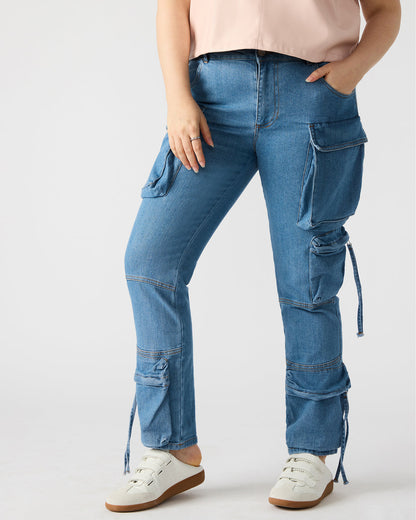 SKINNY DUO Denim Women's Skinny Cargo Pants | Steve Madden