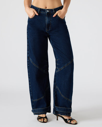 TRE Dark Denim Barrel Women's Jean | Steve Madden