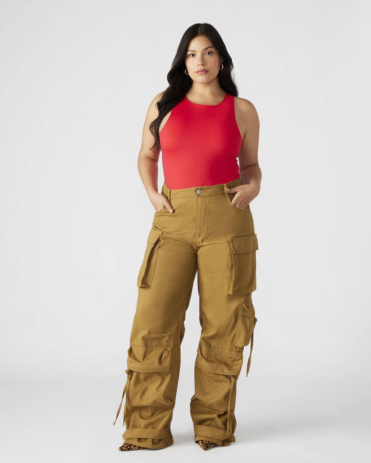 DUO Khaki Women's Utility Cargo Pants | Steve Madden