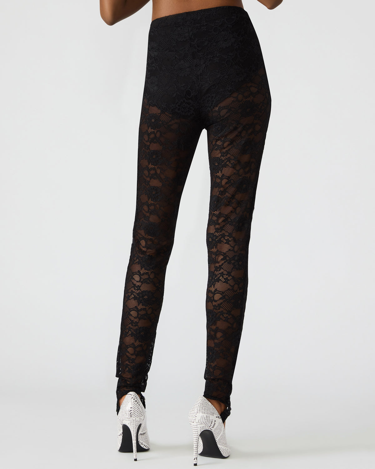 SANDRINE Black Lace Mesh Women's Pant | Steve Madden