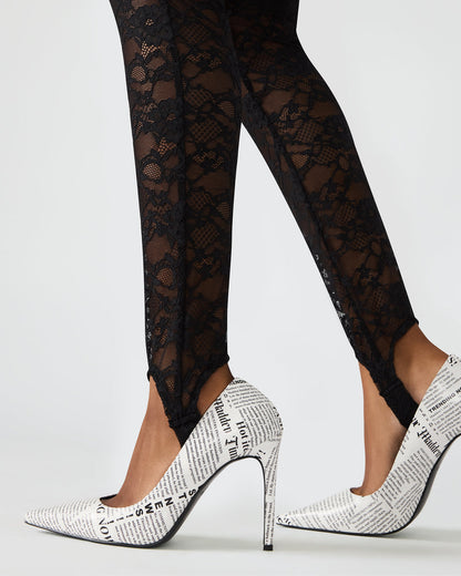 SANDRINE Black Lace Mesh Women's Pant | Steve Madden
