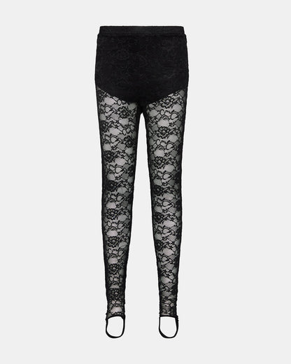 SANDRINE Black Lace Mesh Women's Pant | Steve Madden