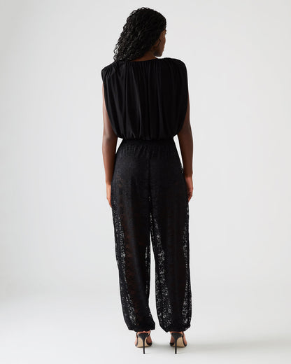 ALARA Black Lace Mesh Overlay Women's Pant | Steve Madden