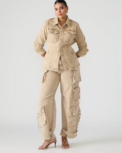 DUO Cafe Au Lait Women's Utility Cargo Pants | Steve Madden
