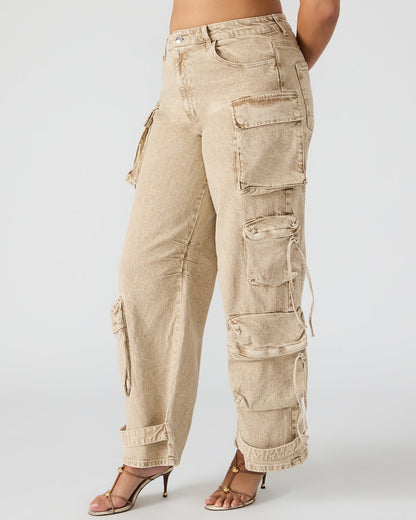 DUO Cafe Au Lait Women's Utility Cargo Pants | Steve Madden
