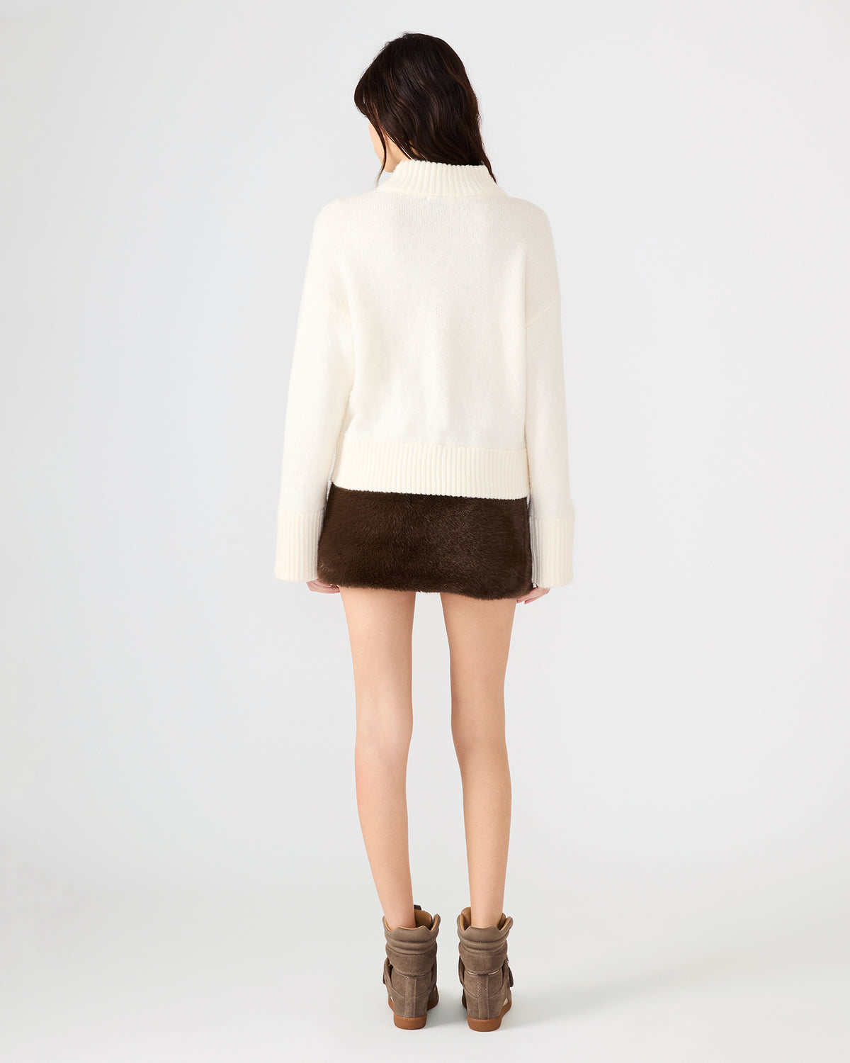 AVIVA Dark Espresso Faux Fur Mini Women's Skirt | Steve Madden