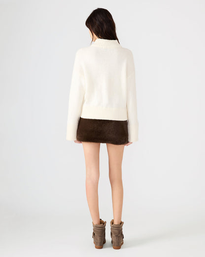 AVIVA Dark Espresso Faux Fur Mini Women's Skirt | Steve Madden
