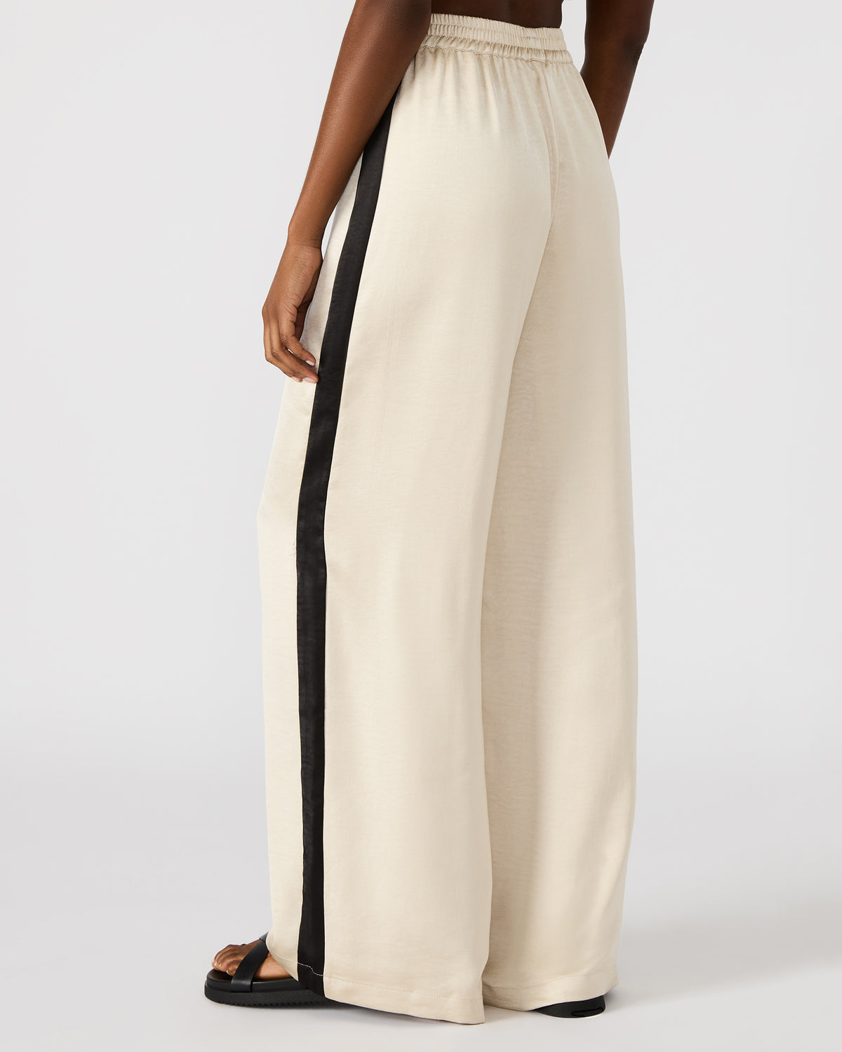 MOXIE Cream Pull-On Contrast Panel Straight Leg Women's Pant | Steve Madden