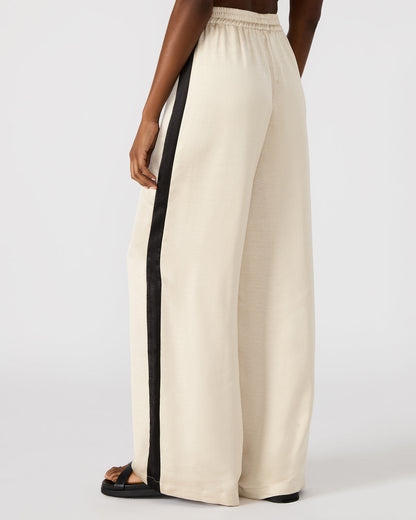 MOXIE Cream Pull-On Contrast Panel Straight Leg Women's Pant | Steve Madden