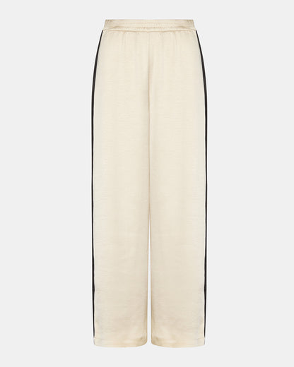 MOXIE Cream Pull-On Contrast Panel Straight Leg Women's Pant | Steve Madden