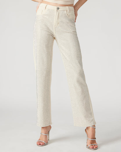 JESSE White Women's Rhinestone Studded Jeans | Steve Madden