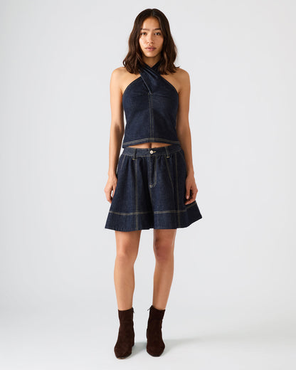SLOAN Ink Denim Flowy Mini Women's Skirt | Steve Madden
