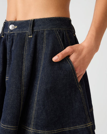 SLOAN Ink Denim Flowy Mini Women's Skirt | Steve Madden