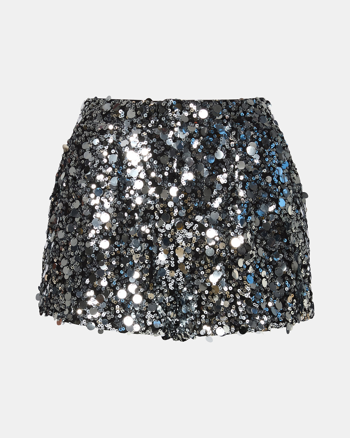 CELESTINE Silver Pull-On Embellished Sequin Women's Shorts | Steve Madden