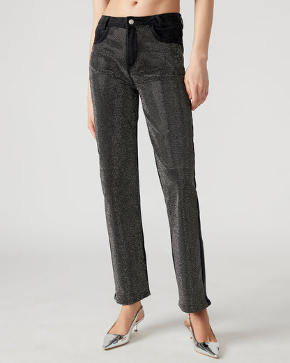 JESSE Black Women's Rhinestone Studded Jeans | Steve Madden