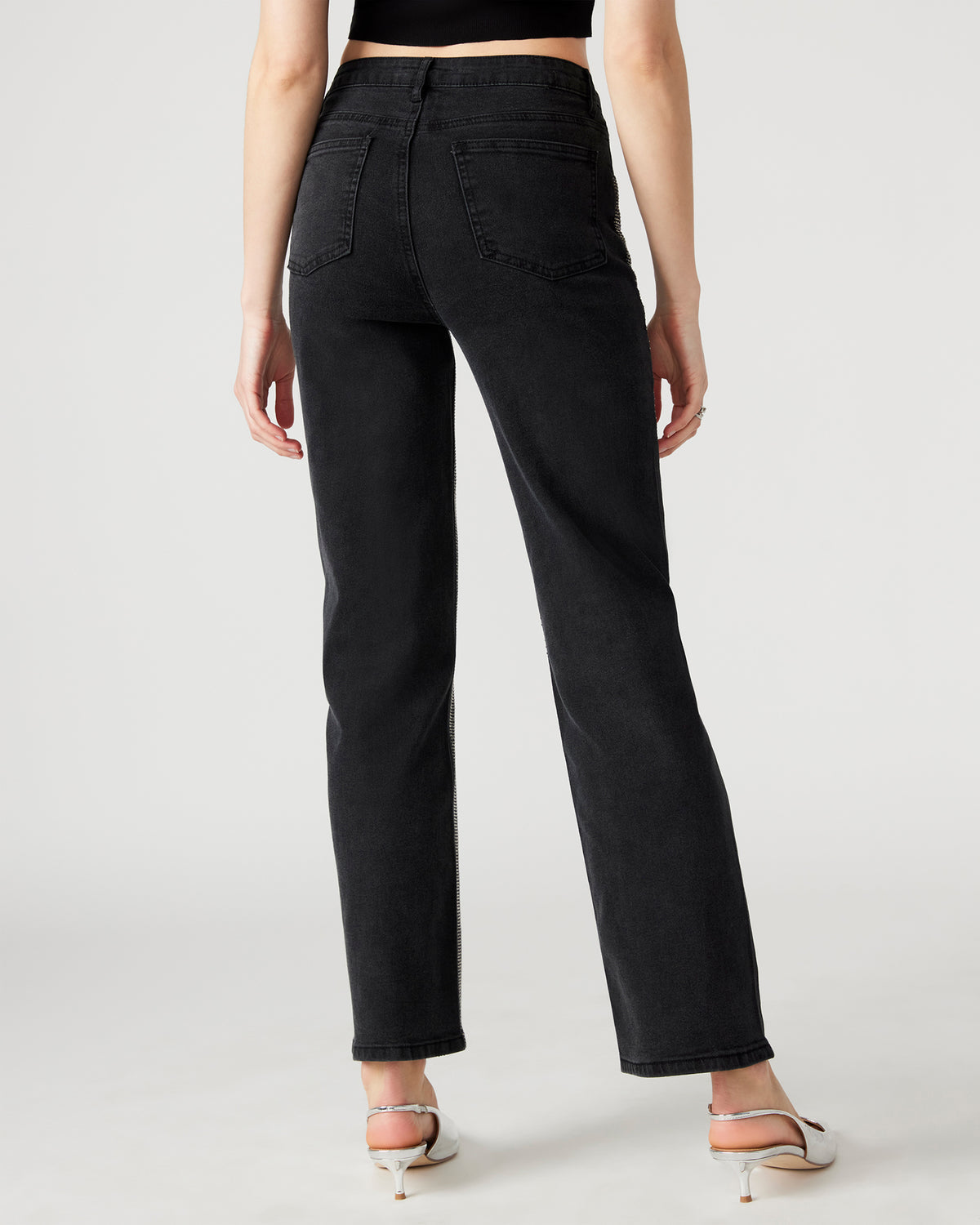 JESSE Black Women's Rhinestone Studded Jeans | Steve Madden