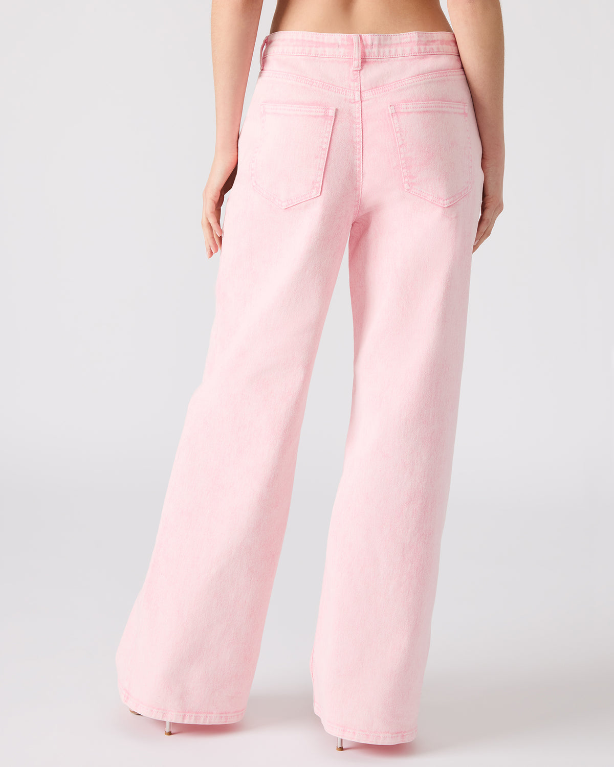 ROZ Pink Wide-Leg Washed Denim Women's Pant | Steve Madden