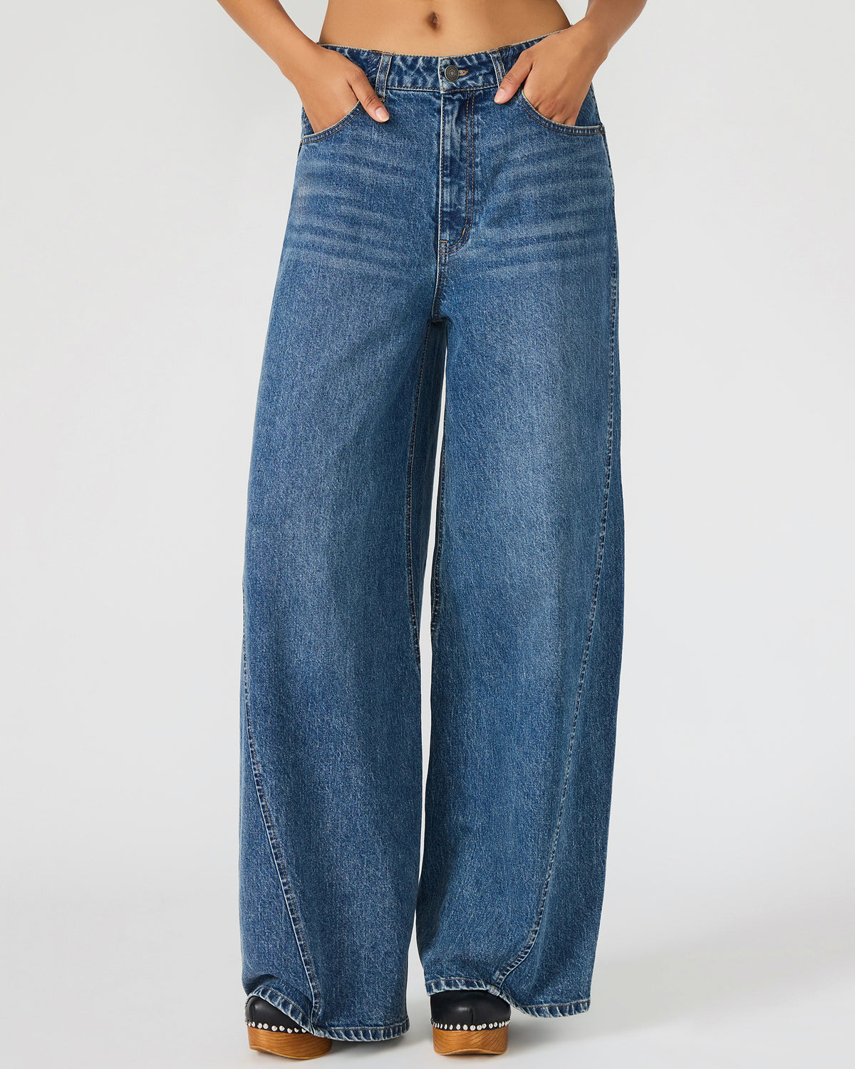 MELLIE Midnight Blue Denim Wide-Leg Women's Jeans | Steve Madden