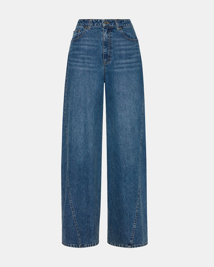 MELLIE Midnight Blue Denim Wide-Leg Women's Jeans | Steve Madden