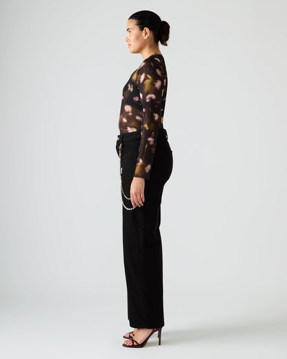 SWIFT Black Wide-Leg Denim Chain Women's Jean | Steve Madden