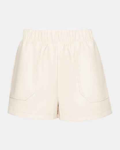 FAUX THE RECORD Short Bone | Women's Faux Leather Short | Steve Madden