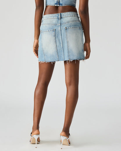 ERAS Denim Rhinestone Embellished Matching Set Mini Women's Skirt | Steve Madden